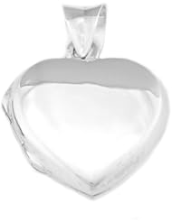 Sterling Silver Engravable Plain Heart Locket Charm