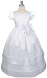 Clearance New Double Tiered Satin Organza Flower Girl Dress Sz 6 White Remaining