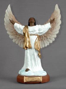 African American Golden Open Armed Angel Figurine