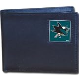 NHL Boxed Bifold Leather Wallet in Tin - San Jose Sharks