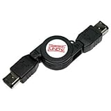 Electronics : LINDY Retractable FireWire Cable, 6 Pin to 6 Pin, 80cm