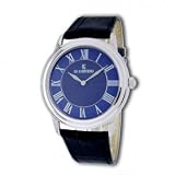 Le Chateau Men's Slim Leather Strap Watch with Roman Numeral Dial #7011M-1