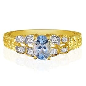 Tanzanite Jewelry:10k Yellow Gold Tanzanite and Diamond Ring | Fine Gemstone... by 
