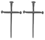 2 Metal Cross of Nails Ornament Wall Plaque Decor