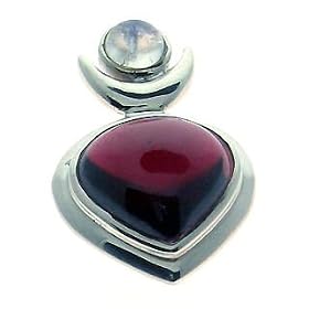 Bountiful Goddess Garnet + Moonstone Pendant by Moonstone Birthstones