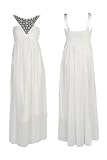 32c New Ladies Cream Maxi Boho Hippie Dress Size 10 Uk