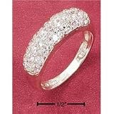 Cz & Crystals Sr-1285 : Sterling Silver Multiple Rows Of Round Pave Cubic Zirconias Ring Ring Size 06 Cz & Crystals Sr-1285 : Sterling Silver Multiple Rows Of Round Pave Cubic Zirconias Ring Ring Size 06