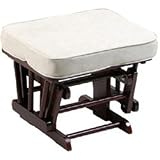 Sleigh Glider Ottoman w/ Cushion - Cherry / Beige