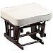 Sleigh Glider Ottoman w/ Cushion - Cherry / Beige