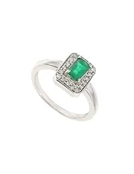 Emerald and Diamond 14K White Gold - 1.00 CT TGW