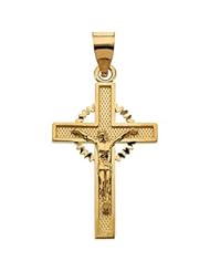 14K Yellow Gold Crucifix Pendant