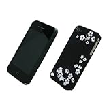 EMPIRE Black with White Midnight Flowers Stealth Rubberized Design Hard Cas ....
