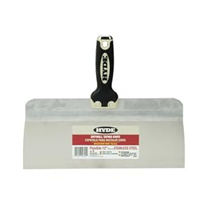 Hyde Tools 09340 MaxxGrip Pro Extruded Aluminum Back Stainless Steel Hammer Head Taping Knife, 12-Inch