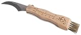2 Stück Esschert Design Pilzmesser mit Pinsel, Messer für Pilzsammler, mit Borsten, mit Linial