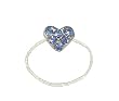 Toe Ring - T33 - Crystal Illusion - Small Heart ~ Lt. Sapphire (Blue)