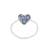 ToeRing-T33-CrystalIllusion-SmallHeart~Lt.Sapphire(Blue)