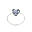 Toe Ring - T33 - Crystal Illusion - Small Heart ~ Lt. Sapphire (Blue) ~ SERENITY CRYSTALS