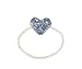 Toe Ring - T33 - Crystal Illusion - Small Heart ~ Lt. Sapphire (Blue)