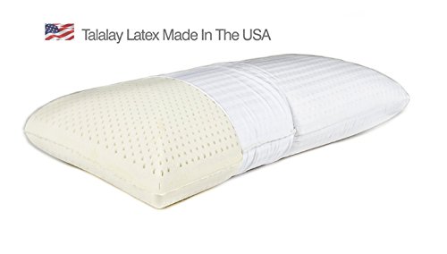 Talalay Latex Pillow - All Natural Hypoallergenic Premium Talalay Latex Foam Pillows - Eco Friendly Memory Foam and Down Alternative -Made In The USA with Best Sleep Ever 100% Guarantee (Queen)