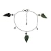 Natural Grade A Jadeite Jade Autumn Fall Jade Leaf Platinum Over Sterling Silver Bracelet or Anklet