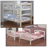 Convertible White Bunk Bed (White) (60.63H x 79.38W x 44.5D)