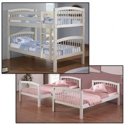 Childrens Toyshop  Toys : Convertible White Bunk Bed (White) (60.63"H x 79.38"W x 44.5"D)