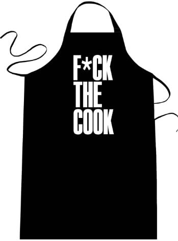 F*CK THE COOK- Funny Apron; Long Length 30" x Full Width 28" Kitchen Aprons for Men, Women, & Teens (Unisex) One Size Fits Most; Cotton Polyester Blend with Adjustable Neck; Great gift idea.