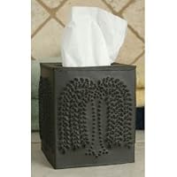 Tissue Box Holder - Decorative Tissue Box Cover - Rustic Brown Punched Willow Tree
