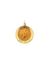 12.00 mm St. Luke Medal in 14K Yellow Gold
