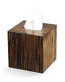Williams-Sonoma Home Zebrawood Tissue Box Cover, Dark Brown