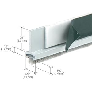 CRL Satin Anodized Pile Weatherstrip for Single Door Rail - Set of 2 by CR Laurence