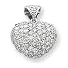14k White Gold Diamond Puffed Heart Pendant