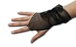 Nylon Tricot Sheer Mitt Gloves with Bow and Silver Beads, Black Only