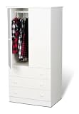 Junior Wardrobe with 3 drawers (White) (60H x 30W x 20.5D)