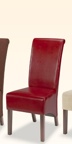 Set of 2 Parson Dining Chairs with Rolled Back Burgundy Bycast