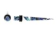Clear Acrylicr Taper - Green-Blue Marble Design Colored From Inside - 2g - Sold as a Pair