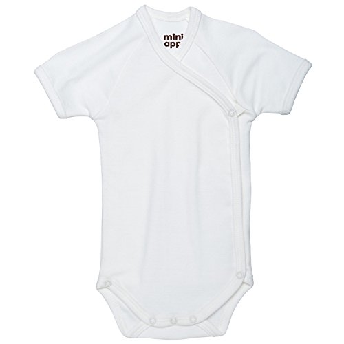 Mini Apple Tree Unisex-Baby Organic Short Sleeve Kimono Bodysuit Cream 0-3 Months