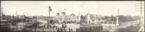 c1908 Texas State Fair, Main Entrance 36" Vintage Panorama photo