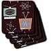 Retro 50s Atomic Print TVs - Set Of 4 Coasters - Soft