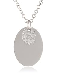 By Joy Jewelry Sterling Silver Cubic Zirconia Pendant Necklace, 16.4"