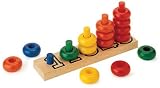 Voila Rainbow Wooden Stacking toy, Rainbow Colors and Numbers