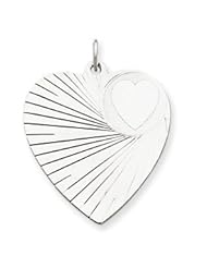 Sterling Silver Engraveable Heart Disc Charm