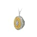 14K Two-Tone Gold Diamond Locket Pendant w/Chain