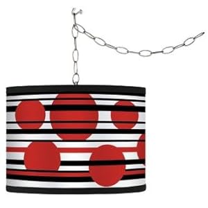 Swag Style Orange Balls Shade Plug-In Chandelier