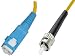 SC/UPC to ST/UPC simplex single-mode 9/125 fiber patch cord, 1m length