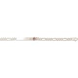 Sterling Silver 8 Inch Figaro 150 Medical Alert ID Bracelet