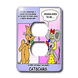 Londons Times Funny Cat Cartoons - Cat Scams - Light Switch Covers - 2 plug outlet cover