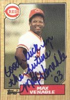 Max Venable, Cincinnati Reds Autographed Card