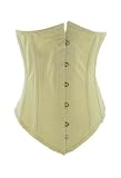 Ivory Satin Fully Steel Boned Extra Long Underbust Bridal Wedding Corset with Suspenders