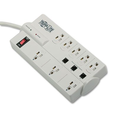Tripp Lite 8-Outlet Surge Suppressor With Phone/TV Protection - 3500 Joules, 1 Coaxial And 1-In/2-O
